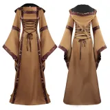 Vintage-Kapuzenkleid - Braun