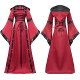 Vintage-Kapuzenkleid - Rot