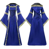 Vintage-Kapuzenkleid - Blau