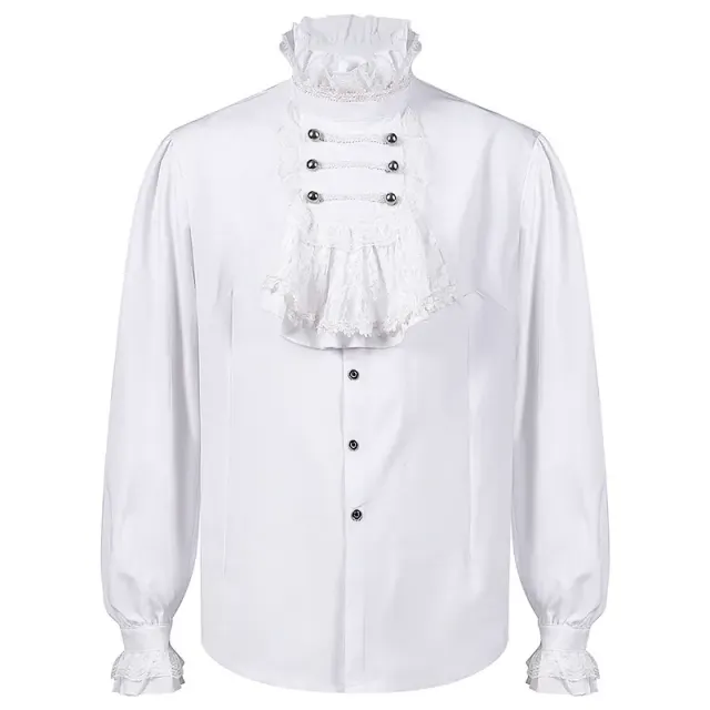 Medieval Jacquard Coat, Prince Shirt & Pants Costume Set detail 1
