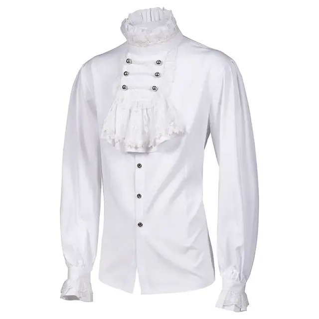 Medieval Jacquard Coat, Prince Shirt & Pants Costume Set detail 2
