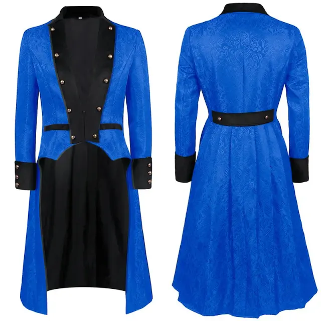Medieval Jacquard Coat, Prince Shirt & Pants Costume Set detail 18