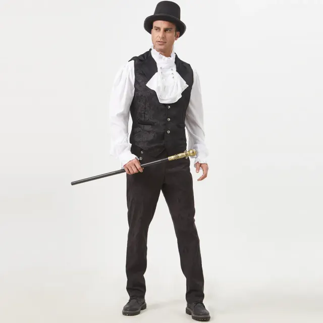 Medieval Jacquard Contrast Vest for Theater and Stage detail 9