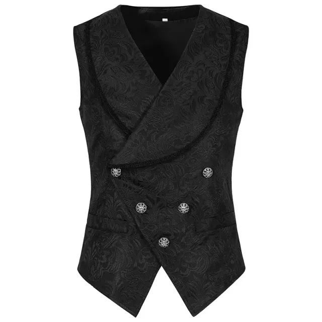 Medieval Jacquard Gentleman Vest Gothic Stage Waistcoat detail 2
