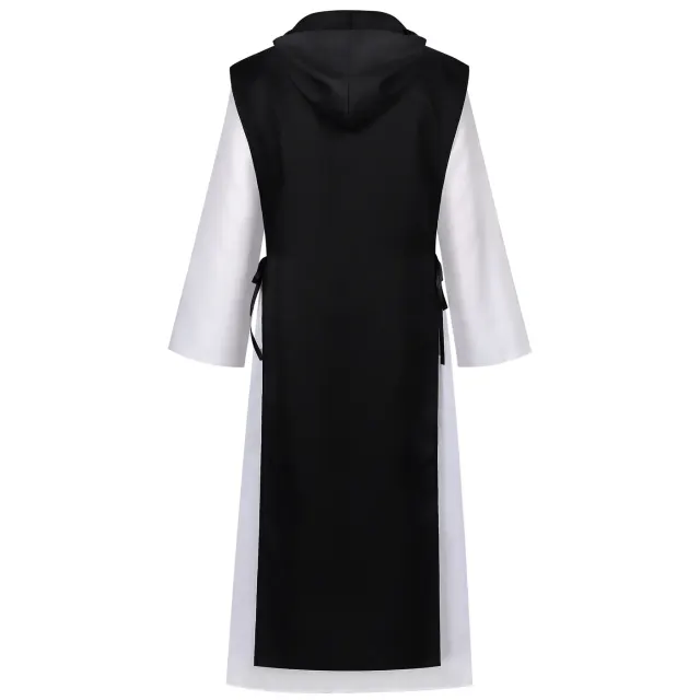Medieval Monk Robe Grim Reaper Hooded Cloak Halloween Costume detail 3