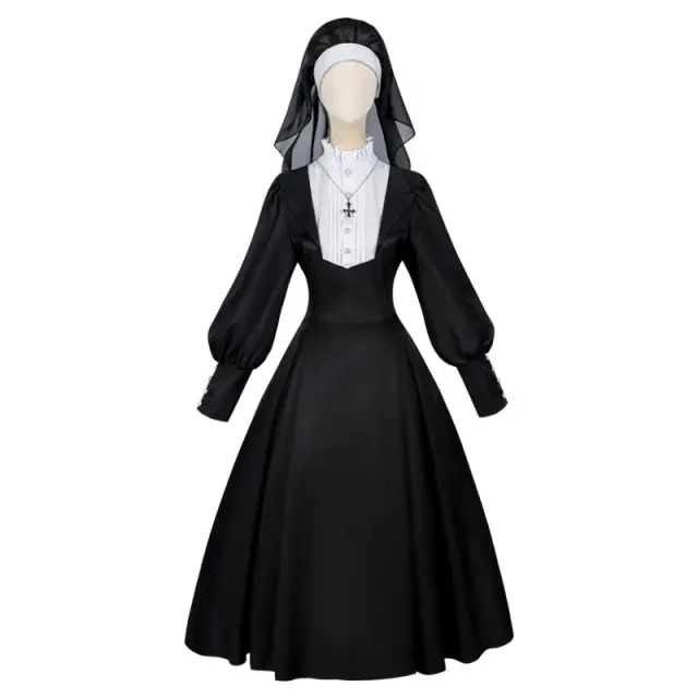 Medieval Nun & Nightingale Nurse Cosplay Halloween Costume detail 2