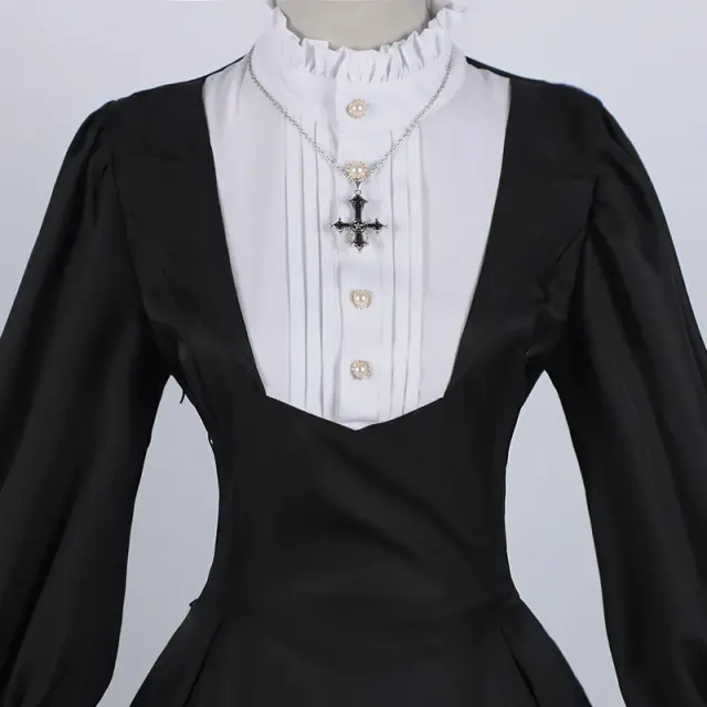 Medieval Nun & Nightingale Nurse Cosplay Halloween Costume detail 9