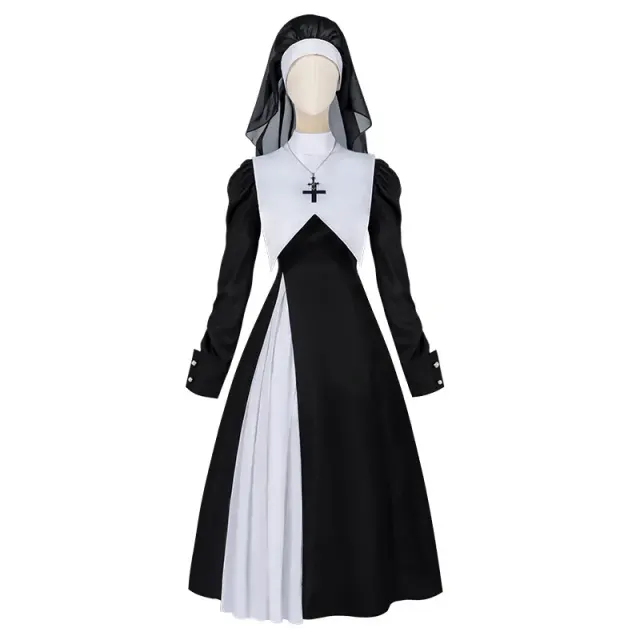 Medieval Nun & Nightingale Nurse Cosplay Halloween Costume detail 11