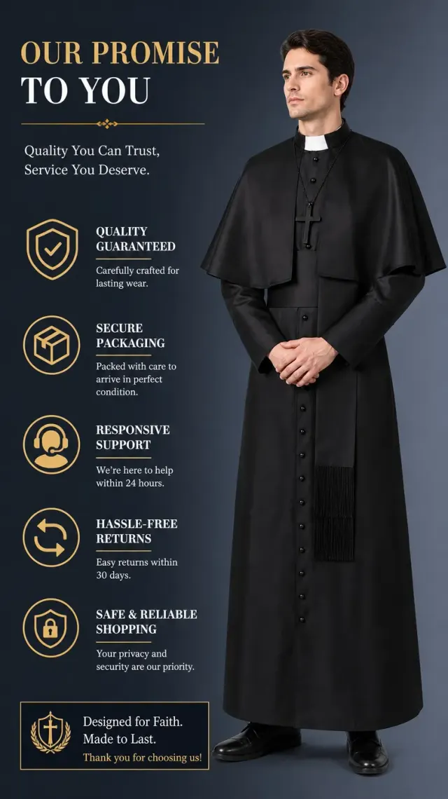 Medieval Priest Cosplay Costume with Cape and Accessories detail 14