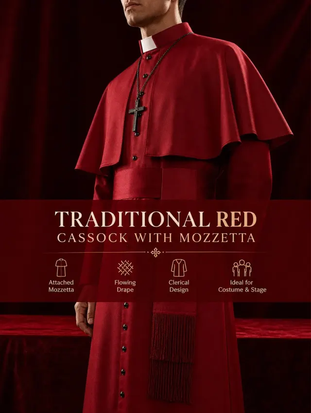 Medieval Priest Cosplay Costume with Cape and Accessories detail 16