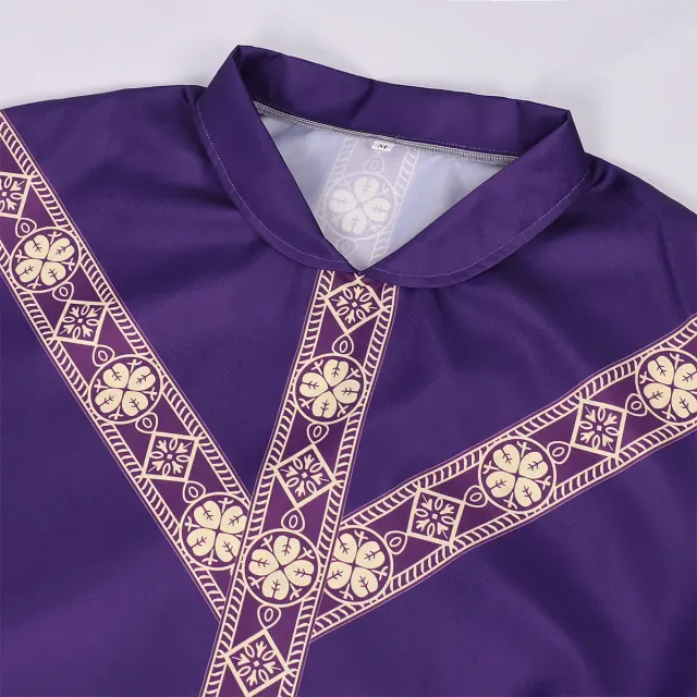 Mittelalterliche Priester-Mönchs-Cosplay-Robe mit bedrucktem Umhang Detail 3