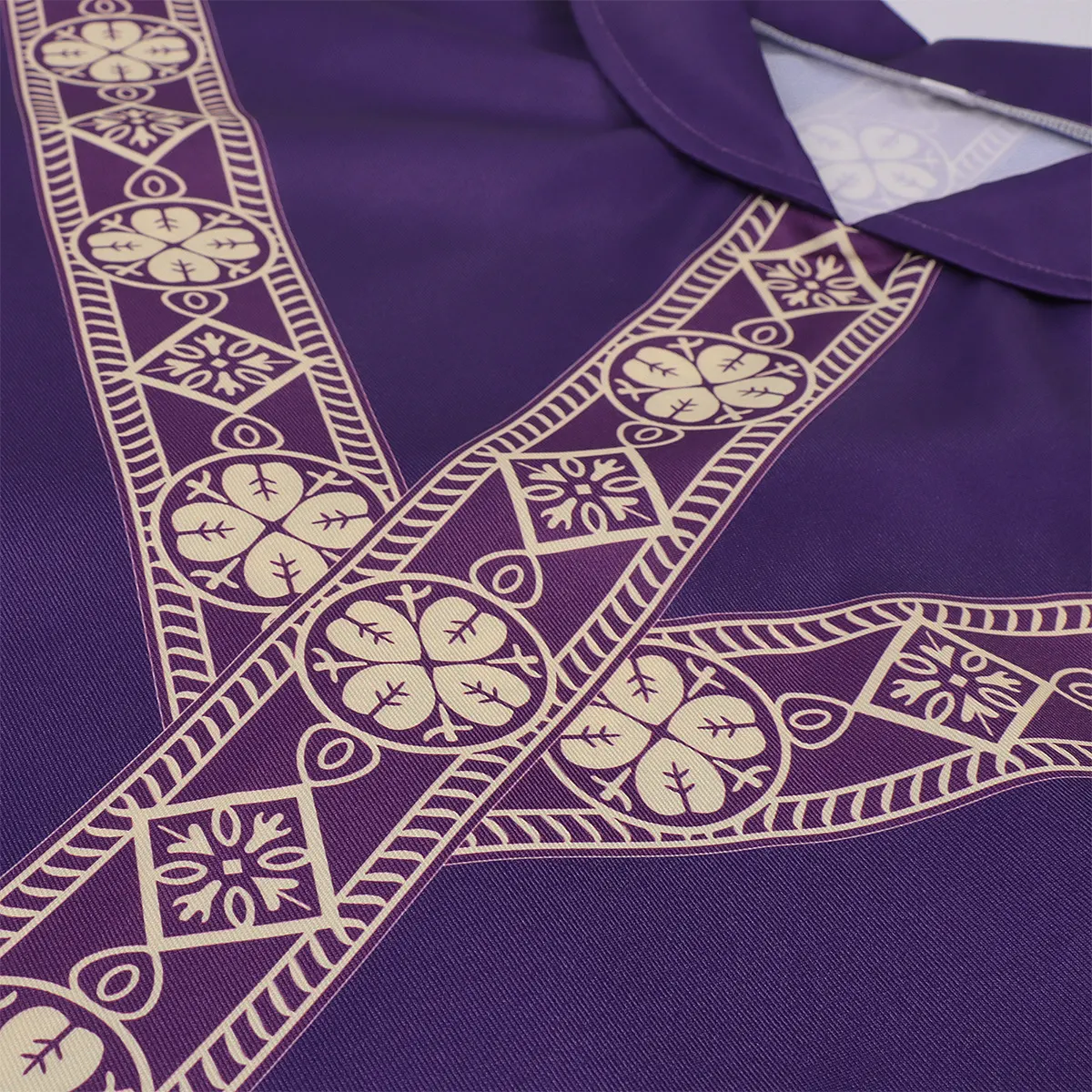 Medieval Priest Monk Cosplay Robe with Printed Cape detail 4