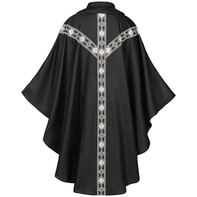 Mittelalterliche Priester-Mönchs-Cosplay-Robe mit bedrucktem Umhang Detail 12