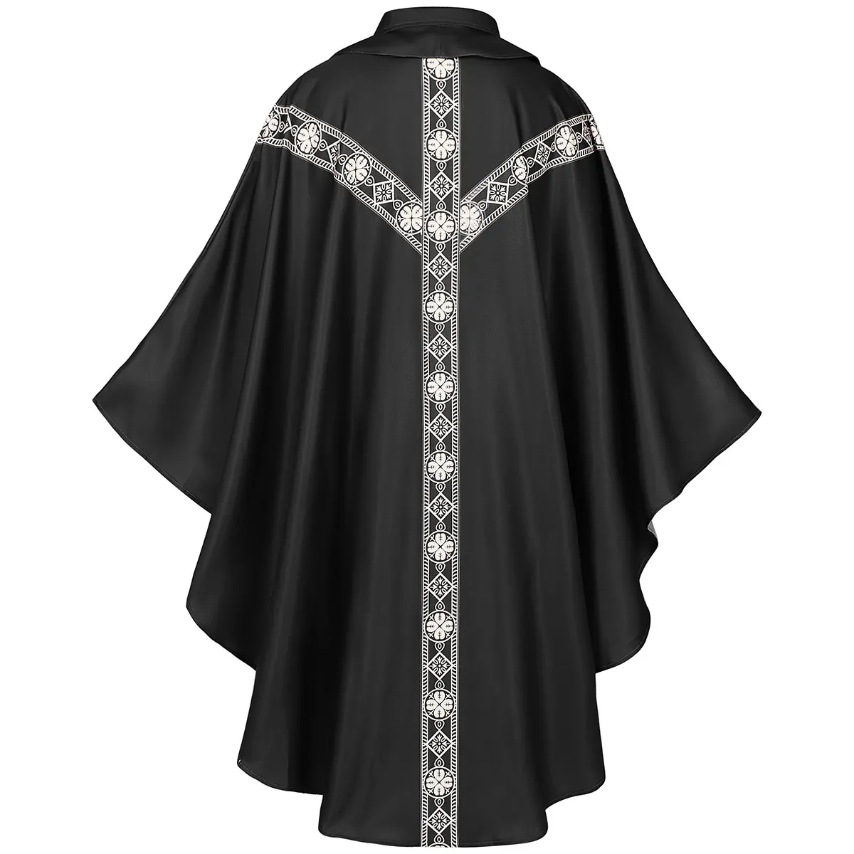 Medieval Priest Monk Cosplay Robe with Printed Cape detail 12