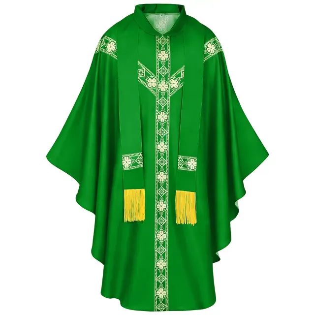 Mittelalterliche Priester-Mönchs-Cosplay-Robe mit bedrucktem Umhang Detail 13