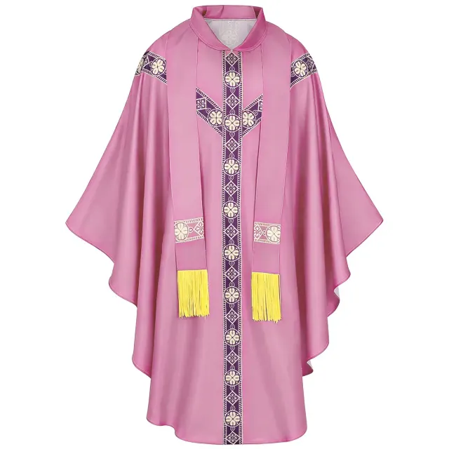 Mittelalterliche Priester-Mönchs-Cosplay-Robe mit bedrucktem Umhang Detail 15