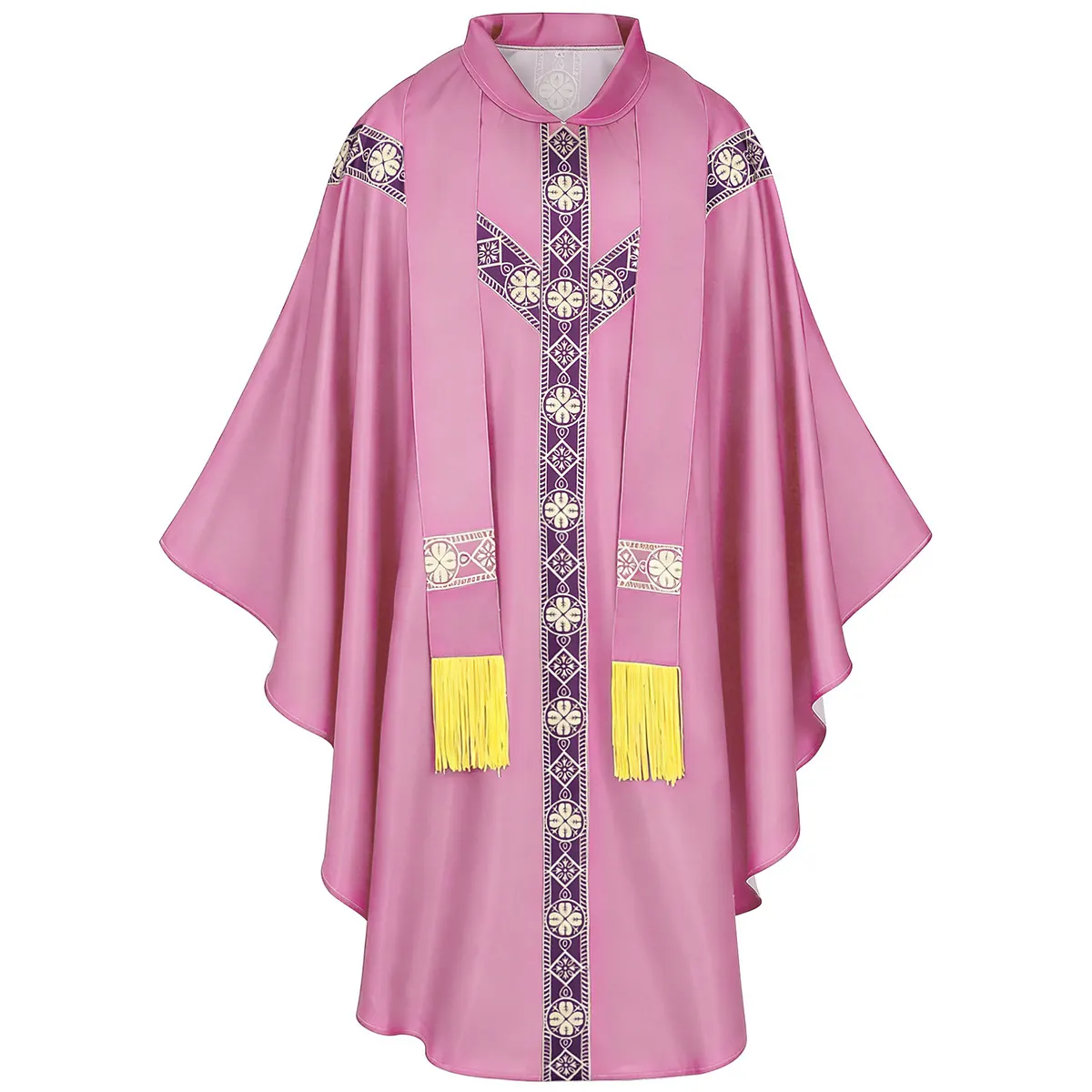Medieval Priest Monk Cosplay Robe with Printed Cape detail 15