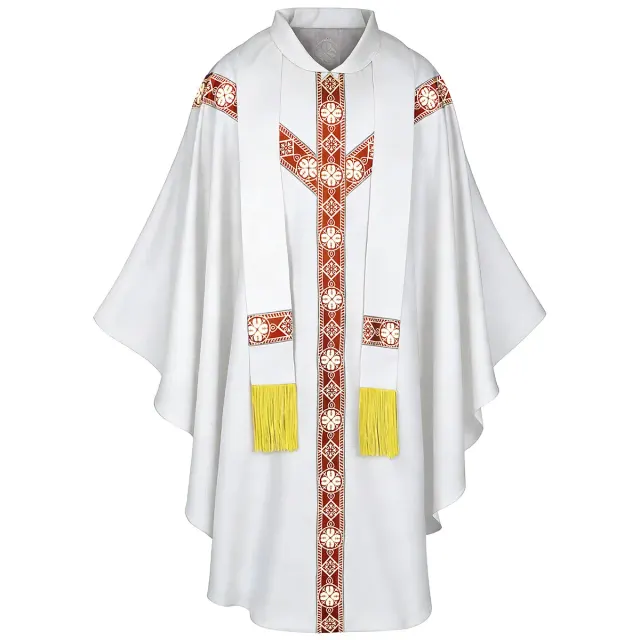 Mittelalterliche Priester-Mönchs-Cosplay-Robe mit bedrucktem Umhang Detail 17