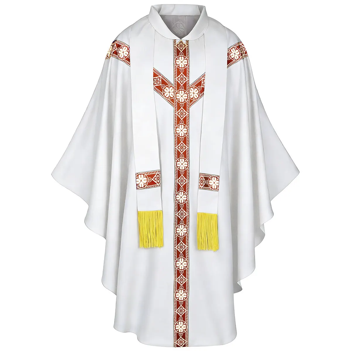 Medieval Priest Monk Cosplay Robe with Printed Cape detail 17