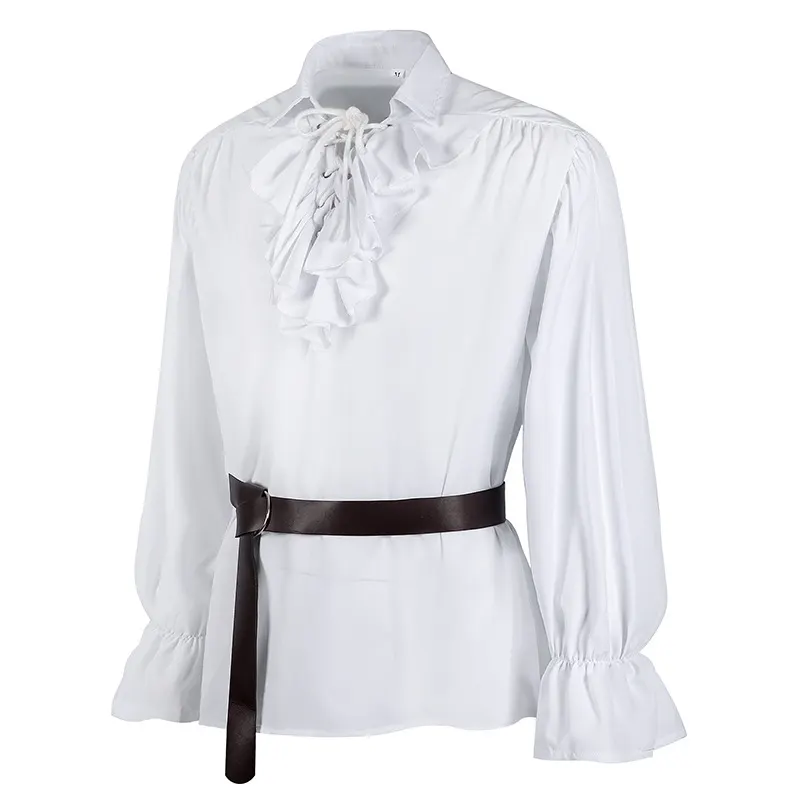 Medieval Puff Sleeve Drawstring Shirt for Cosplay and Stage detail 3