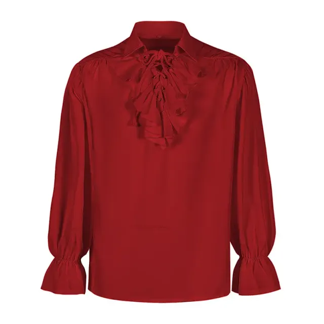 Chemise médiévale à manches bouffantes et cordon de serrage pour cosplay et scène détail 4