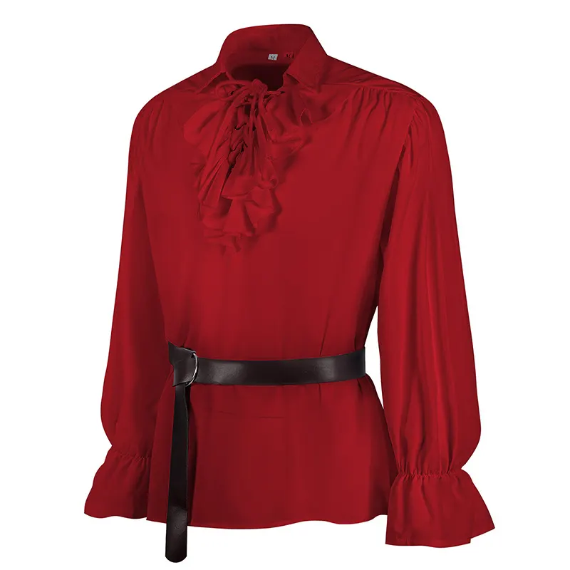 Medieval Puff Sleeve Drawstring Shirt for Cosplay and Stage detail 5