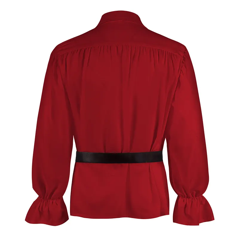 Medieval Puff Sleeve Drawstring Shirt for Cosplay and Stage detail 6