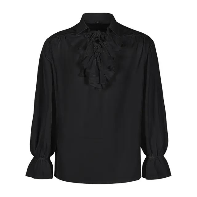 Chemise médiévale à manches bouffantes et cordon de serrage pour cosplay et scène détail 7
