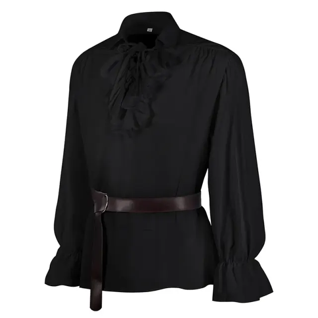 Chemise médiévale à manches bouffantes et cordon de serrage pour cosplay et scène détail 8