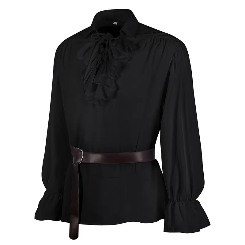 Medieval Puff Sleeve Drawstring Shirt for Cosplay and Stage detail 8