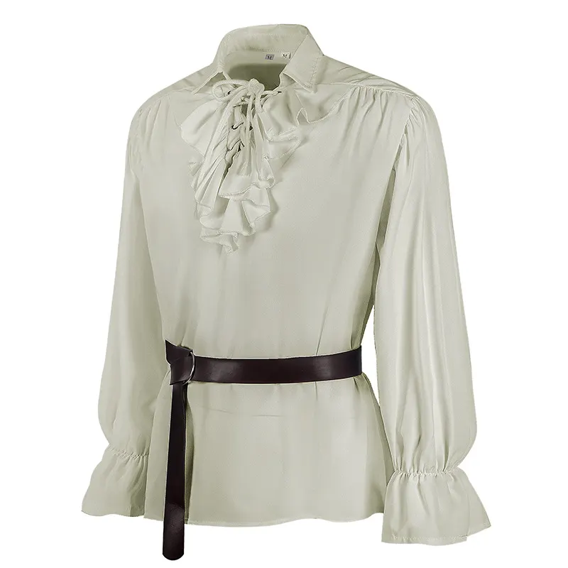 Medieval Puff Sleeve Drawstring Shirt for Cosplay and Stage detail 11