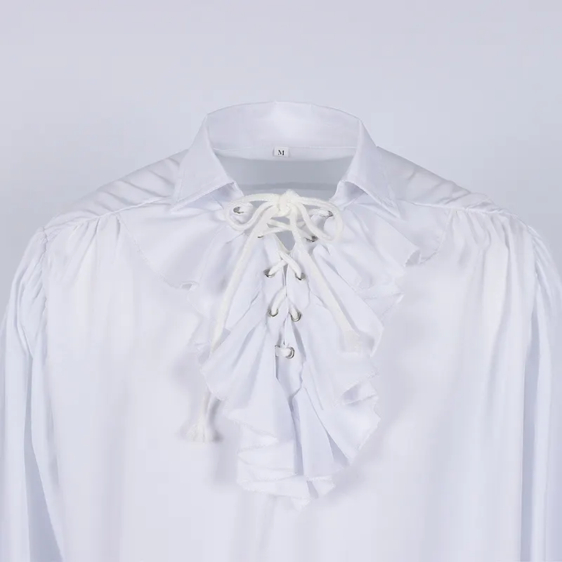 Medieval Puff Sleeve Drawstring Shirt for Cosplay and Stage detail 16