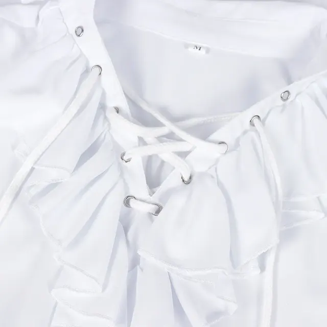 Chemise médiévale à manches bouffantes et cordon de serrage pour cosplay et scène détail 19