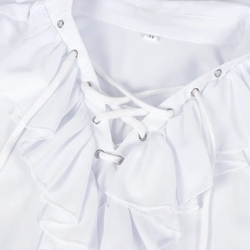 Medieval Puff Sleeve Drawstring Shirt for Cosplay and Stage detail 19