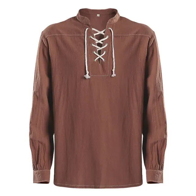 Medieval Renaissance Gothic Jacquard Warrior Costume Shirt detail 1