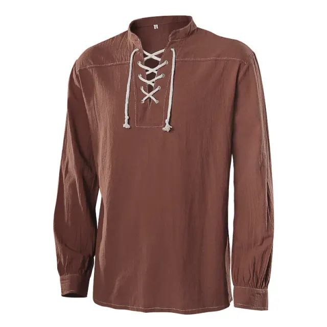 Medieval Renaissance Gothic Jacquard Warrior Costume Shirt detail 2