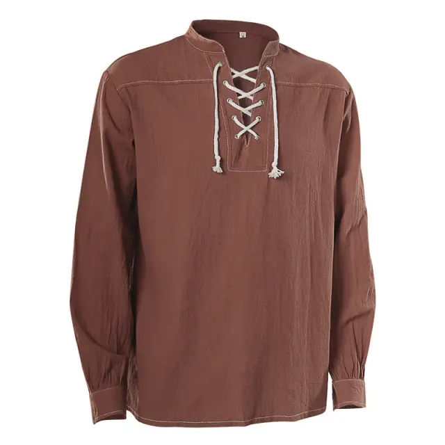 Medieval Renaissance Gothic Jacquard Warrior Costume Shirt detail 3