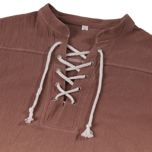 Medieval Renaissance Gothic Jacquard Warrior Costume Shirt detail 6