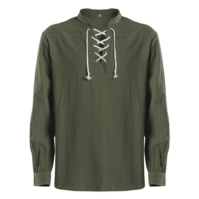 Medieval Renaissance Gothic Jacquard Warrior Costume Shirt detail 8