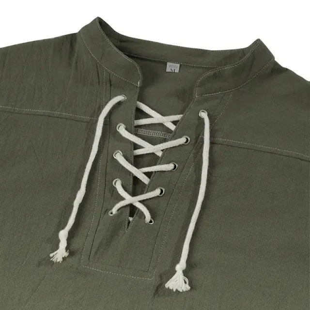 Medieval Renaissance Gothic Jacquard Warrior Costume Shirt detail 10