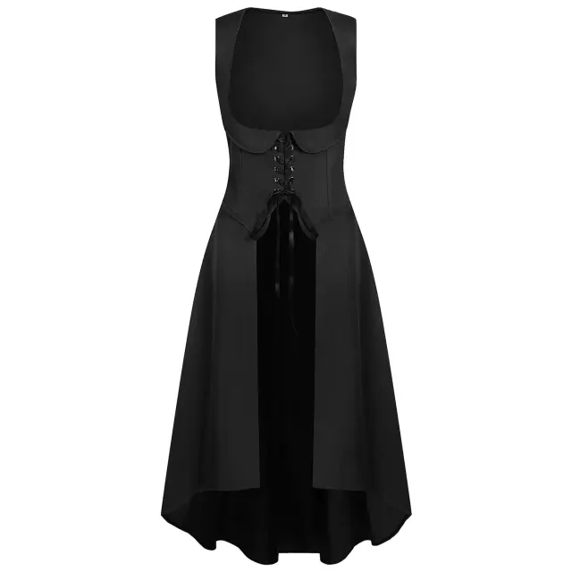 Women's Medieval Renaissance Lace-Trim Flare-Sleeve Dress Set detail 10