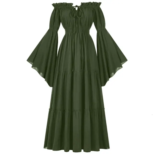 Medieval Renaissance Off-Shoulder Cosplay Dress for Stage detail 15