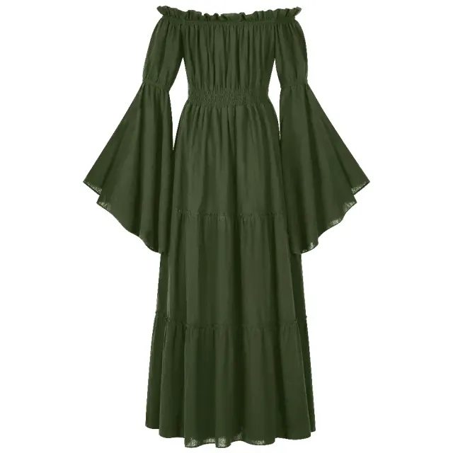 Medieval Renaissance Off-Shoulder Cosplay Dress for Stage detail 17
