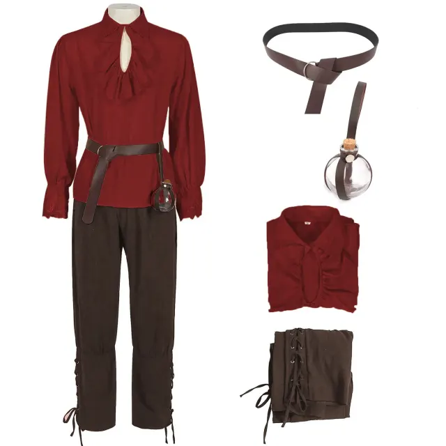 Medieval Renaissance Pirate Cosplay Shirt and Pants detail 1