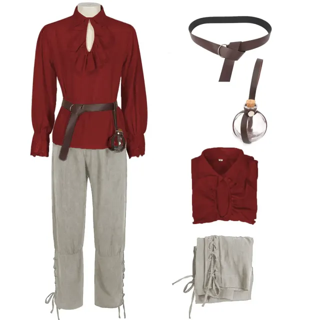 Medieval Renaissance Pirate Cosplay Shirt and Pants detail 3
