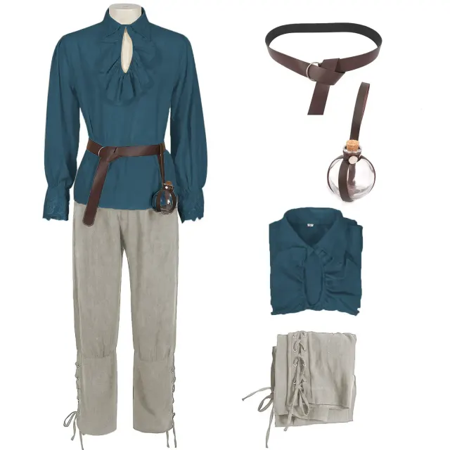 Medieval Renaissance Pirate Cosplay Shirt and Pants detail 4