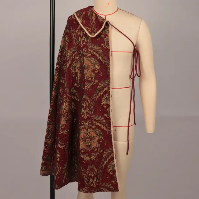 Medieval Renaissance Tudor King Half-Shoulder Cosplay Cape detail 1