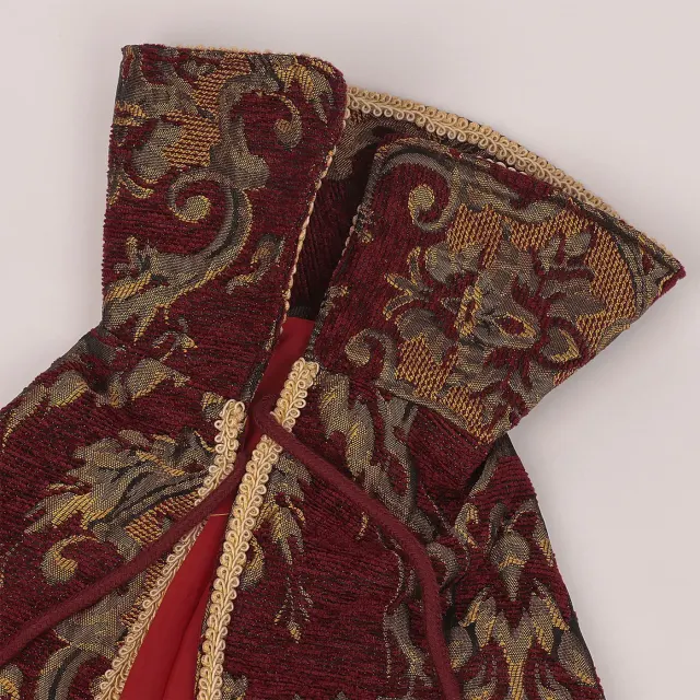 Medieval Renaissance Tudor King Half-Shoulder Cosplay Cape detail 5