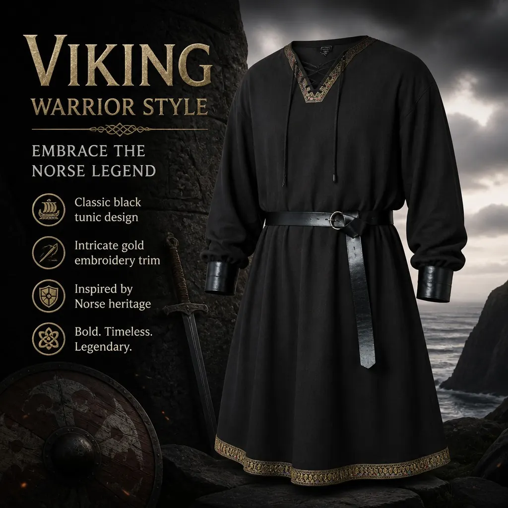 Medieval Renaissance Templar Viking Knight Cosplay Robe Costume detail 1