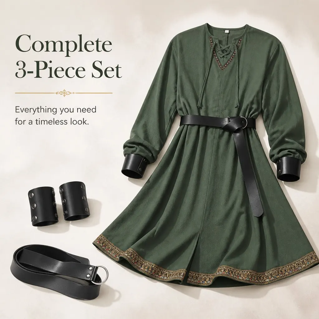 Medieval Renaissance Templar Viking Knight Cosplay Robe Costume detail 5